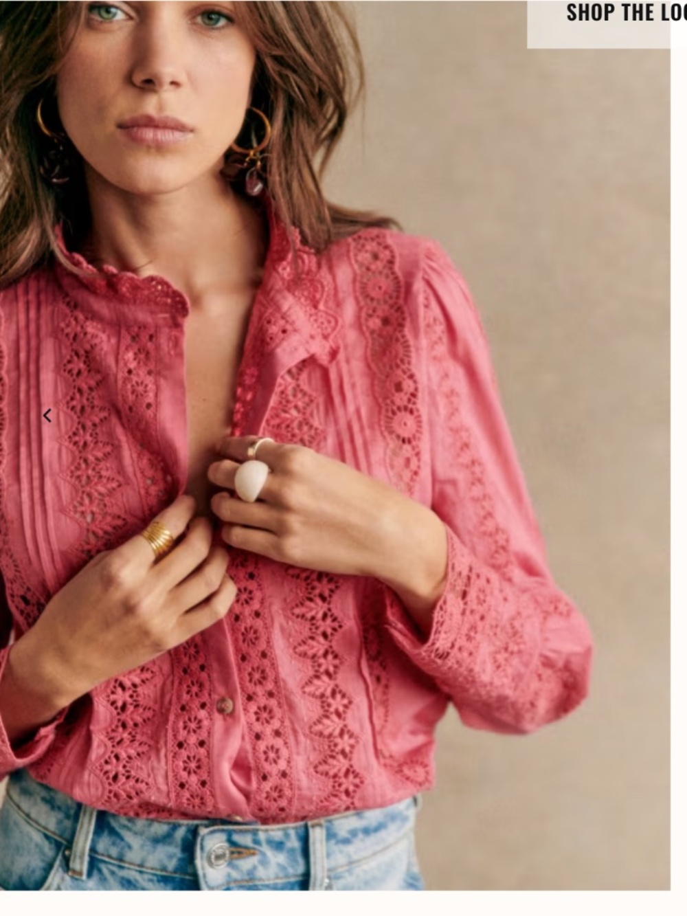 Sézane Rym Shirt – Rosewood – Size 36